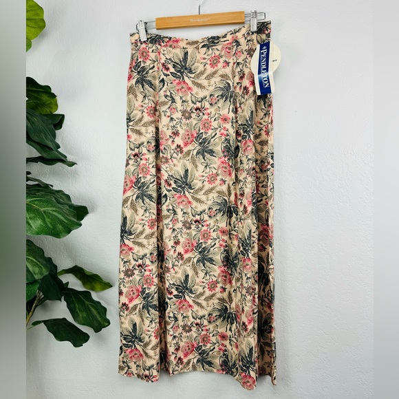 NWT Pendleton Floral Shabby Chic Cottage Core Long Maxi Skirt Blush Pink - Picture 2 of 11